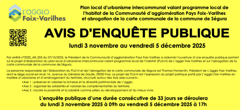 Lire la suite à propos de l’article Avis d’enquête publique et lettre PLUi-H