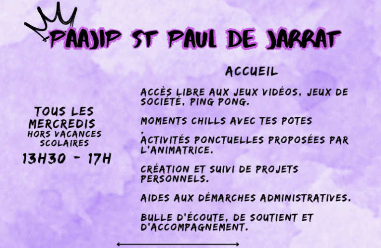 Lire la suite à propos de l’article PAAJIP Saint-Paul de Jarrat : les horaires d’ouverture